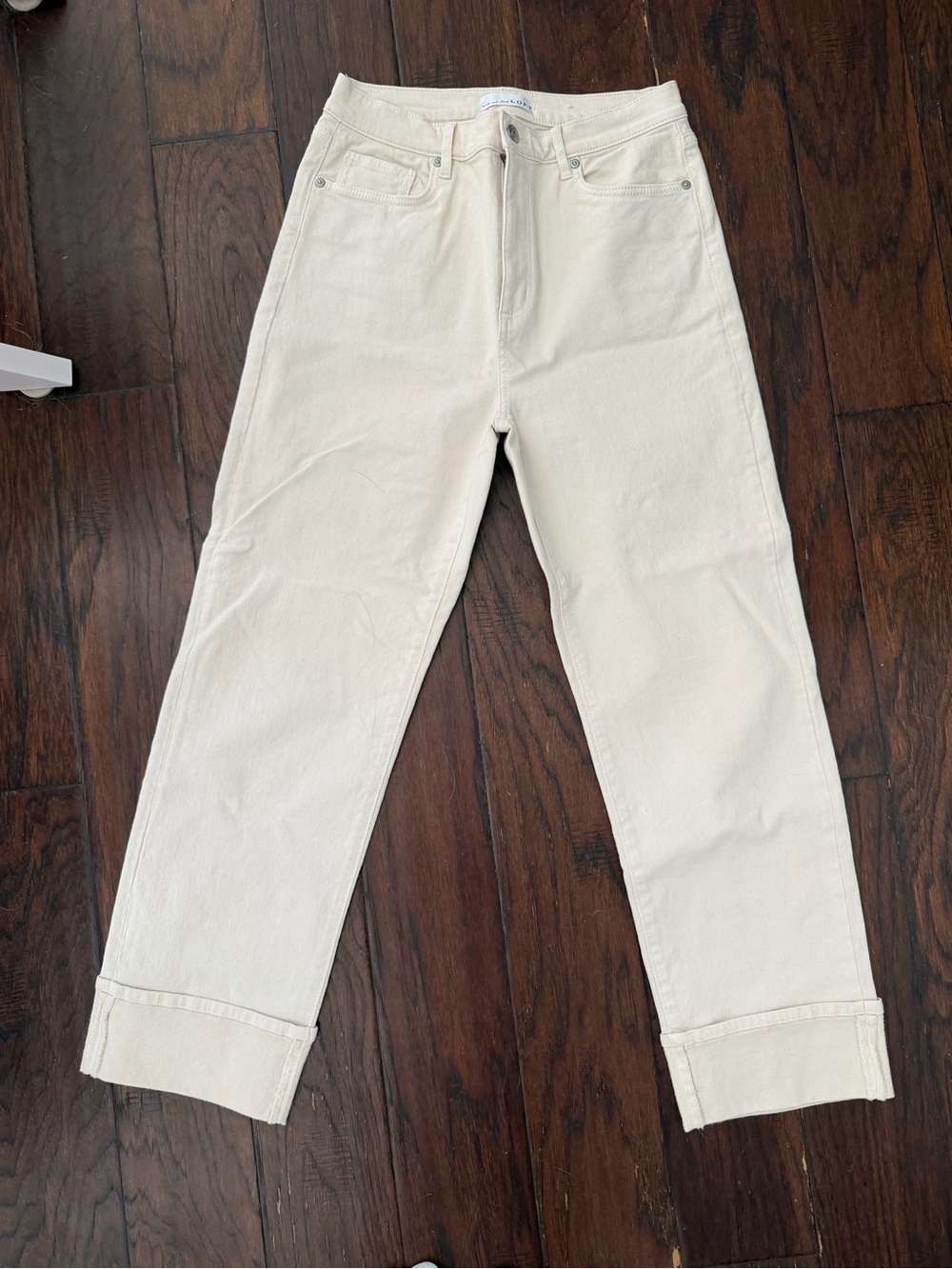 LOFT Soft Cream Straight Jeans